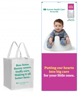 aurora health banner & bag