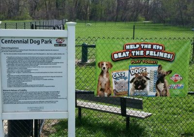 Centennial dog park banner