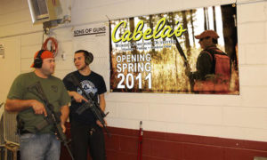 Cabela's shooting range banner
