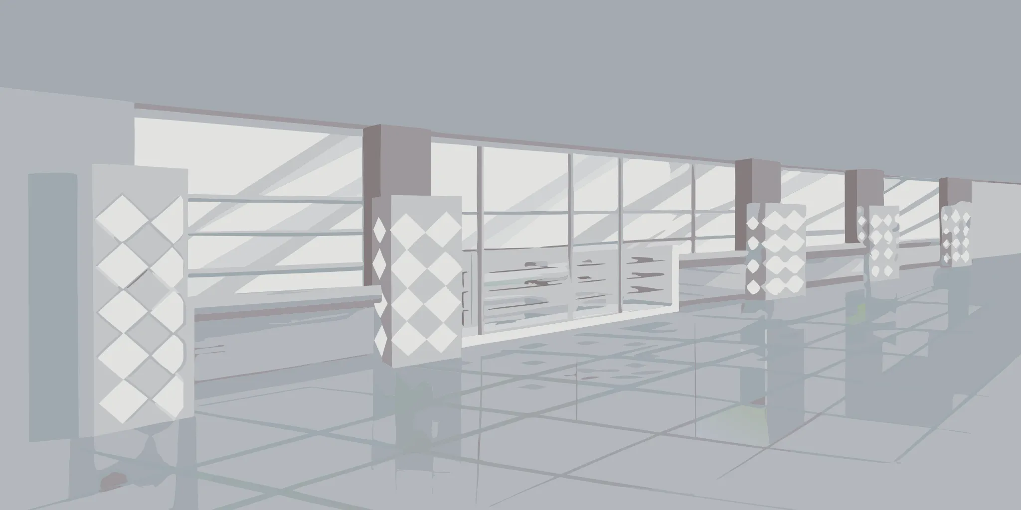 In-pharmacy advertising solutions on digital displays inside a clean, modern pharmacy.