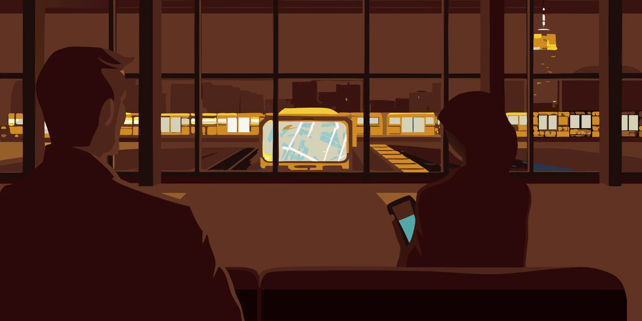 A person on a phone at a Chicago train station, a key setting for hyperlocal advertising campaigns.