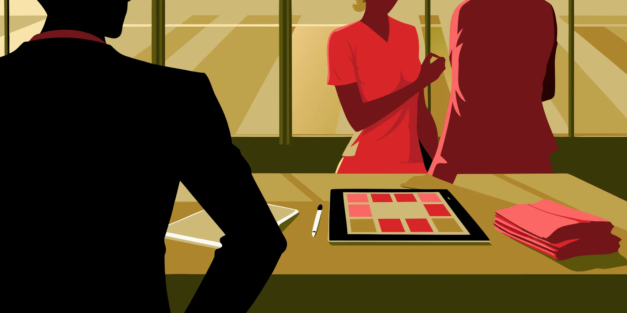 Planning local sports sponsorship packages with branded marketing materials on a desk.