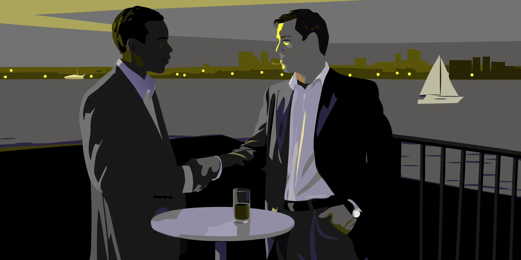 Business professionals finalizing a local event sponsorship with a handshake in Boston.