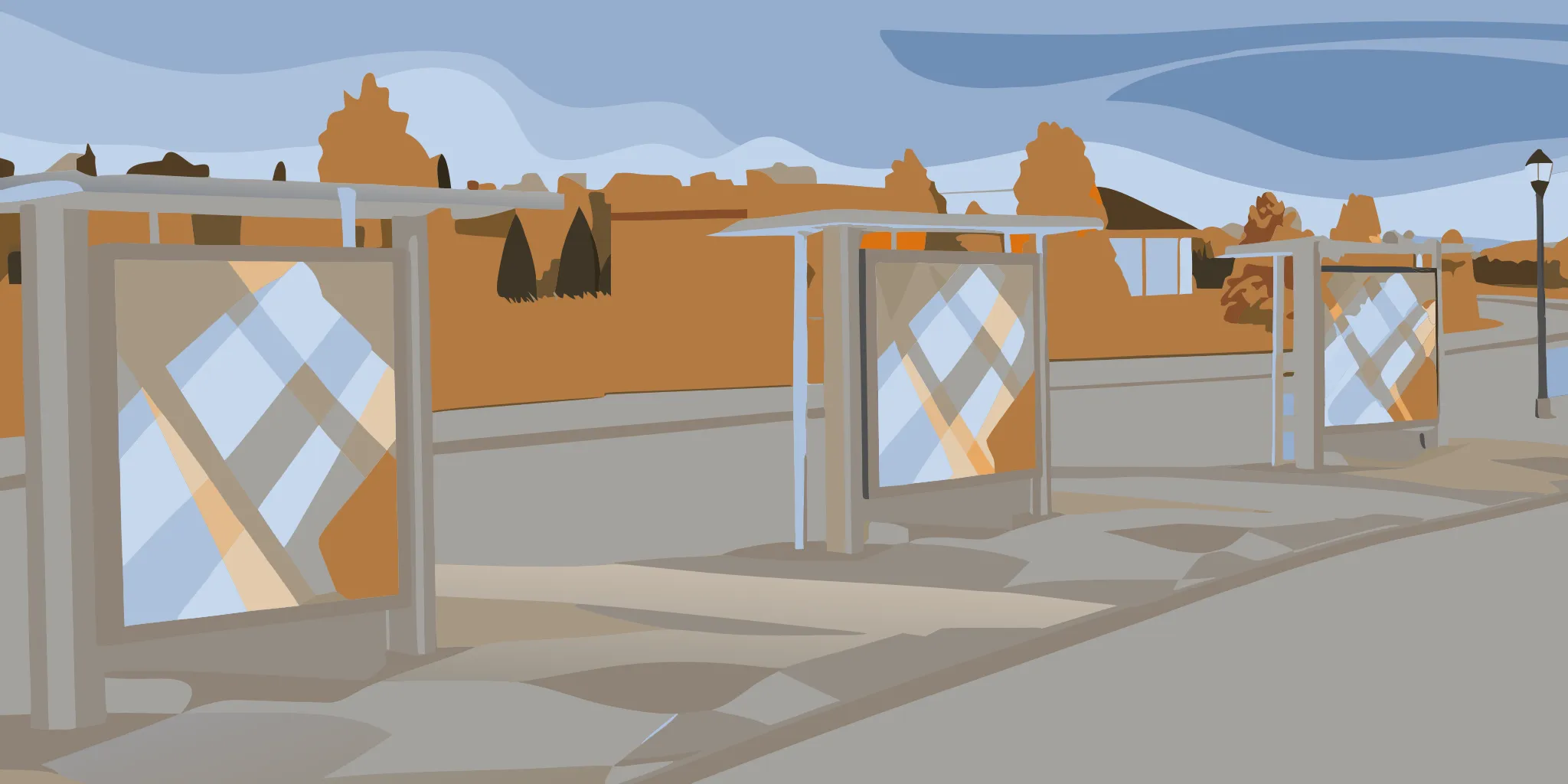 Hyperlocal OOH advertising on bus stop billboards in a residential neighborhood.